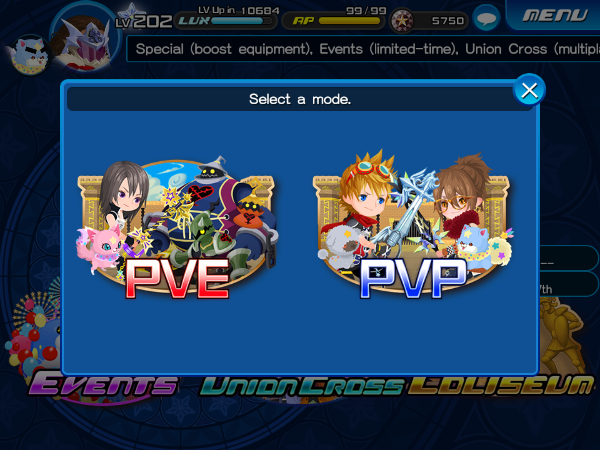 khux union x pvp mode and pve mode