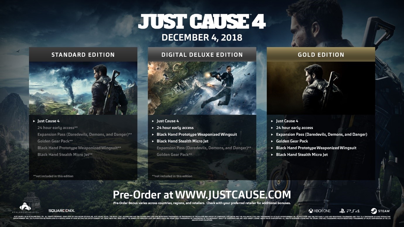 Just Cause 4 Pre-order